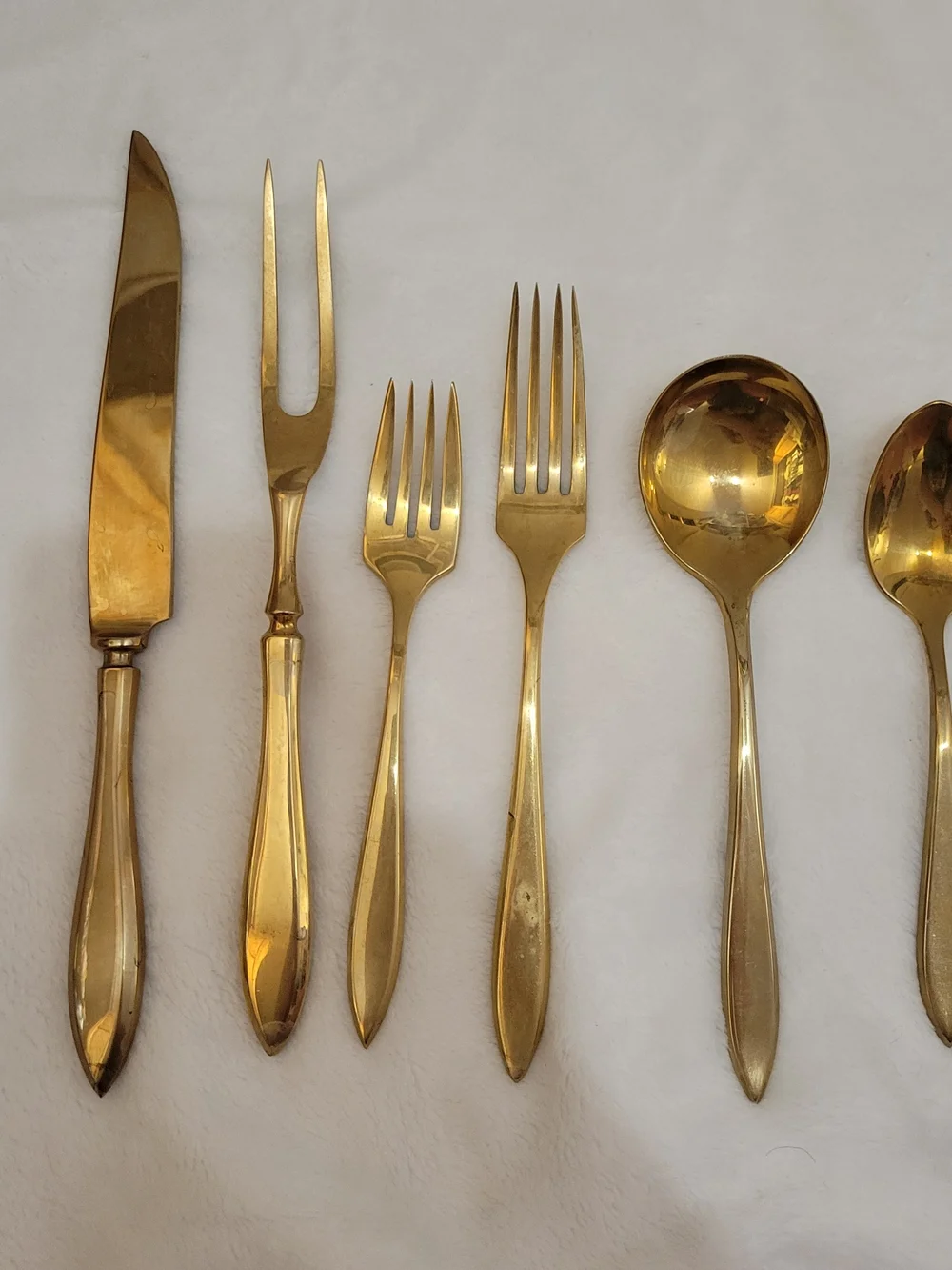 Vintage Dirilyte Regal 59 Pc Gold Flatware Set Mid-Century Complete Collection